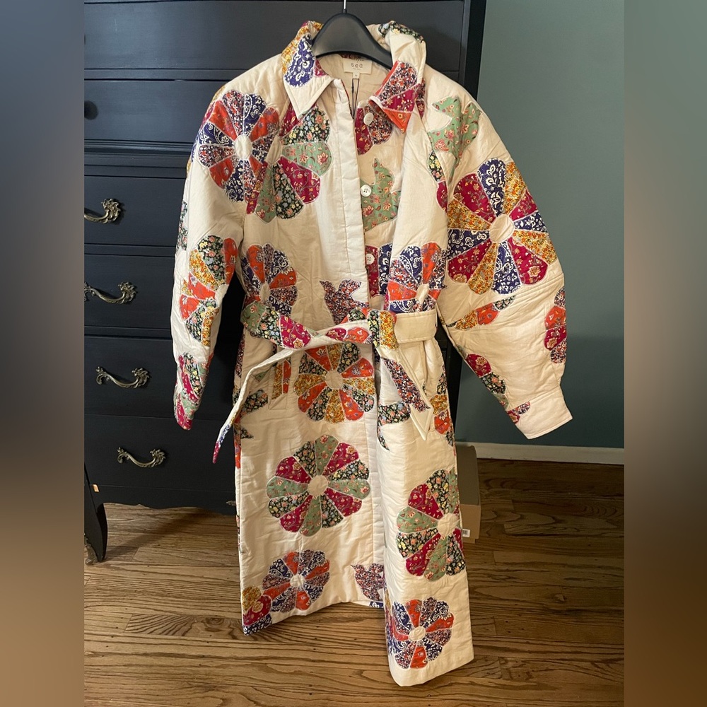 RARE NWT LUDWIG Quilted COAT - SÉZANE X SEA NY Woodstock Patchwork US 4